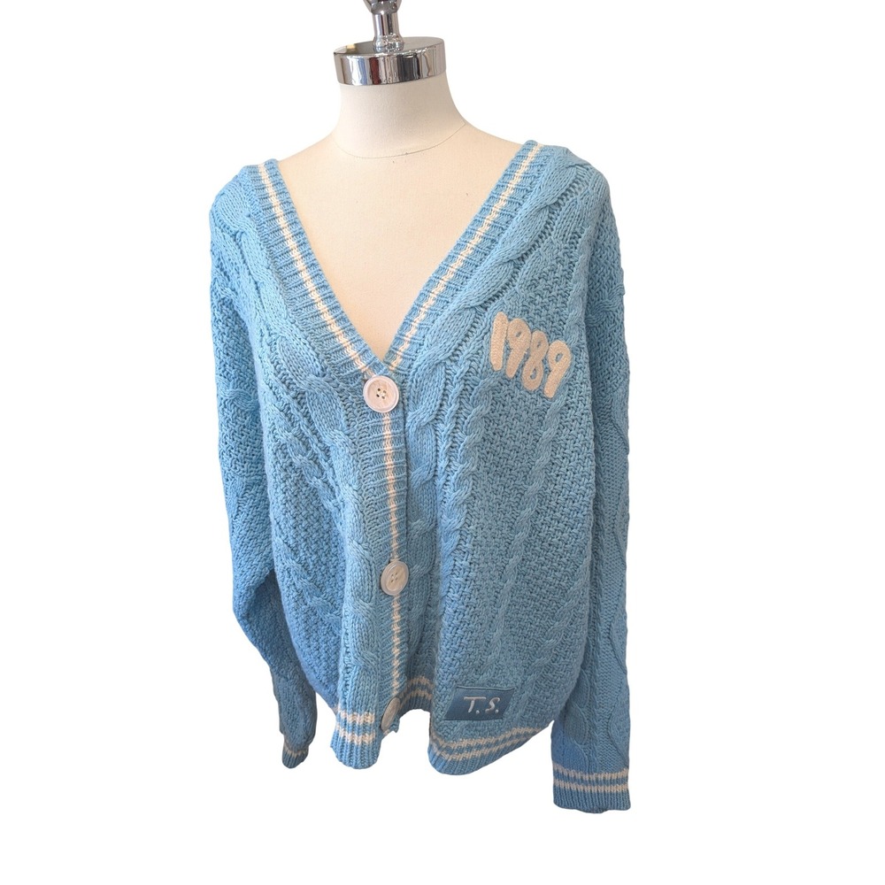 Taylor Swift 1989‎ Taylors Version Light Blue Seagull Cardigan Sweater XS SM